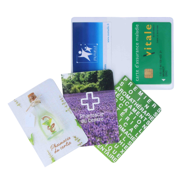 auxence etui 2 cartes pvc santé carte vitale fabrication française