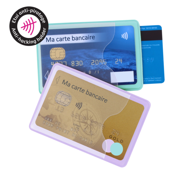 etui 1 carte bancaire anti piratage anti-RFID objet pub fabrication française