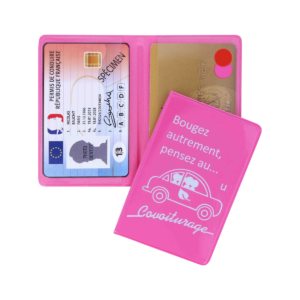 etui 2 cartes transport auto objet pub fabrication française