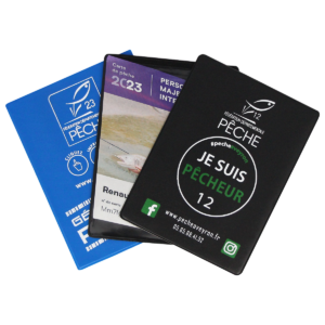 etui 2 permis pêche objet pub fabrication française Auxence