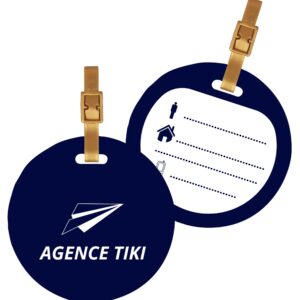 Étiquette bagage ronde